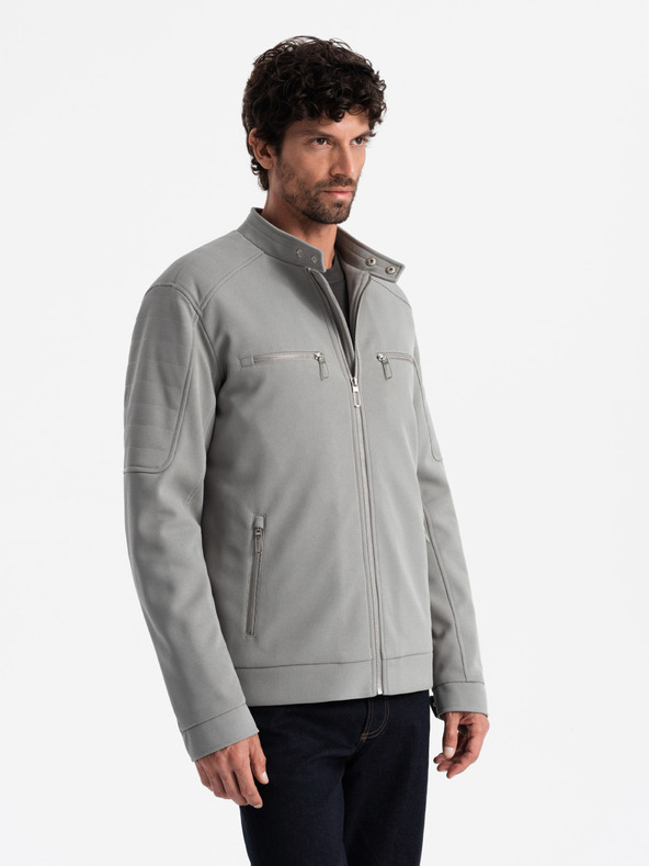 Ombre Clothing Pánska bunda s vreckami a golierom Ombre Clothing