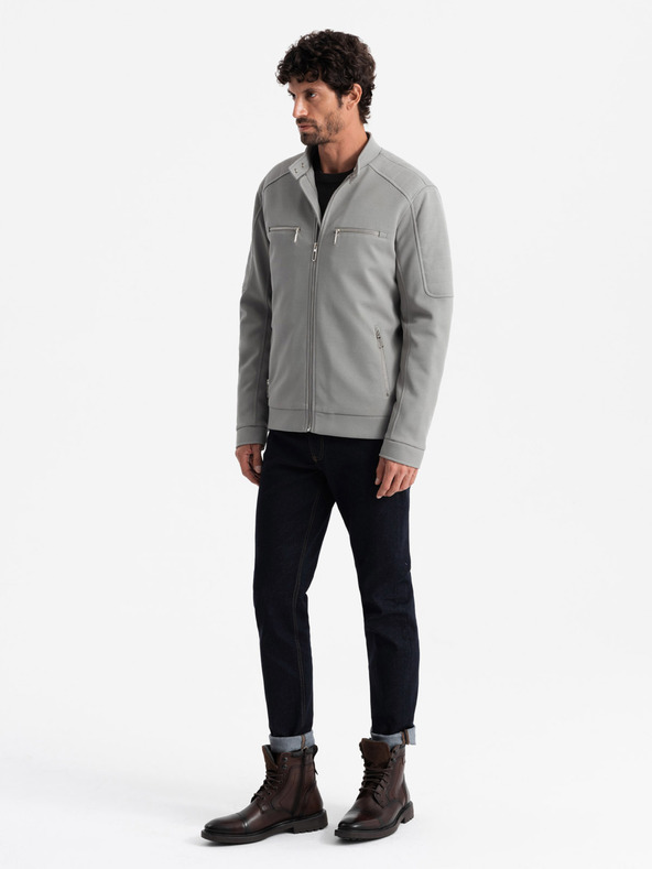 Ombre Clothing Pánska bunda s vreckami a golierom Ombre Clothing