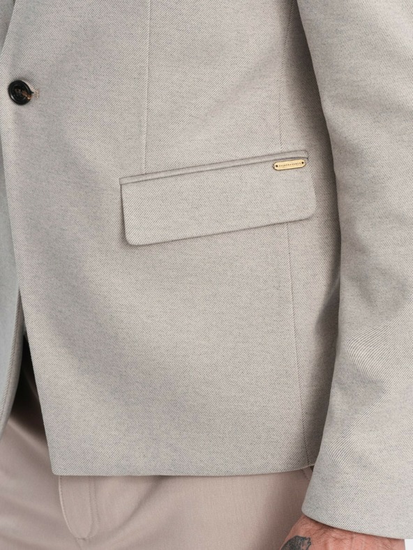 Ombre Clothing Ombre Clothing pánska hnedá bunda so stojačikom