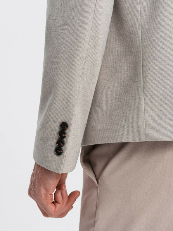 Ombre Clothing Ombre Clothing pánska hnedá bunda so stojačikom