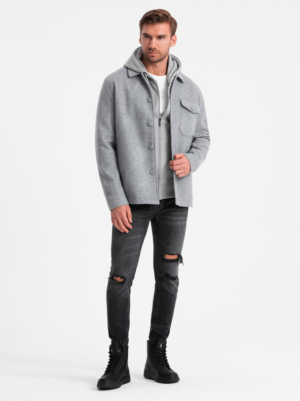 Ombre Clothing Pánska ľahká flísová bunda Ombre Clothing V2 OM-JANP-0199