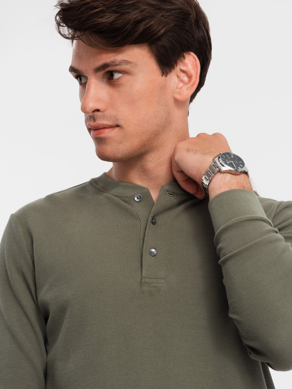 Ombre Clothing Ombre Clothing Pánska pletená waflová košeľa V1 OM-LSCL-0120