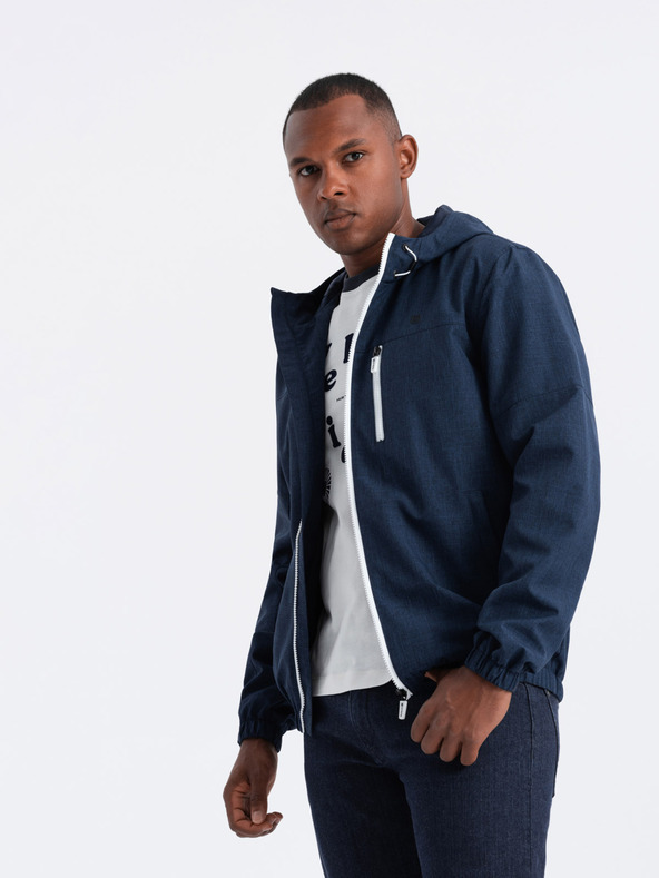 Ombre Clothing Pánska ľahká športová bunda s flísovou podšívkou Ombre Clothing