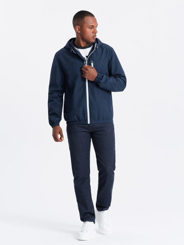 Ombre Clothing Pánska ľahká športová bunda s flísovou podšívkou Ombre Clothing