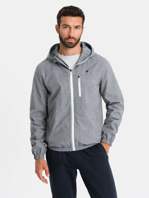 Ombre Clothing Pánska ľahká športová bunda s flísovou podšívkou Ombre Clothing