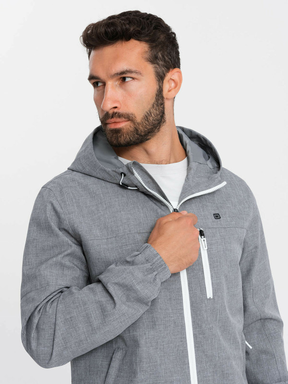 Ombre Clothing Pánska ľahká športová bunda s flísovou podšívkou Ombre Clothing