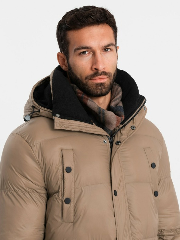 Ombre Clothing Pánska dlhá bunda s vreckami Ombre Clothing