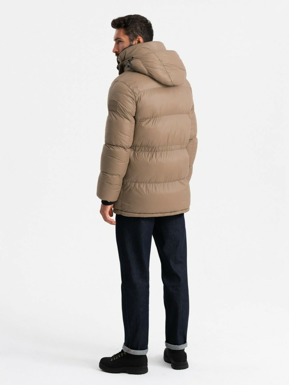 Ombre Clothing Pánska dlhá bunda s vreckami Ombre Clothing