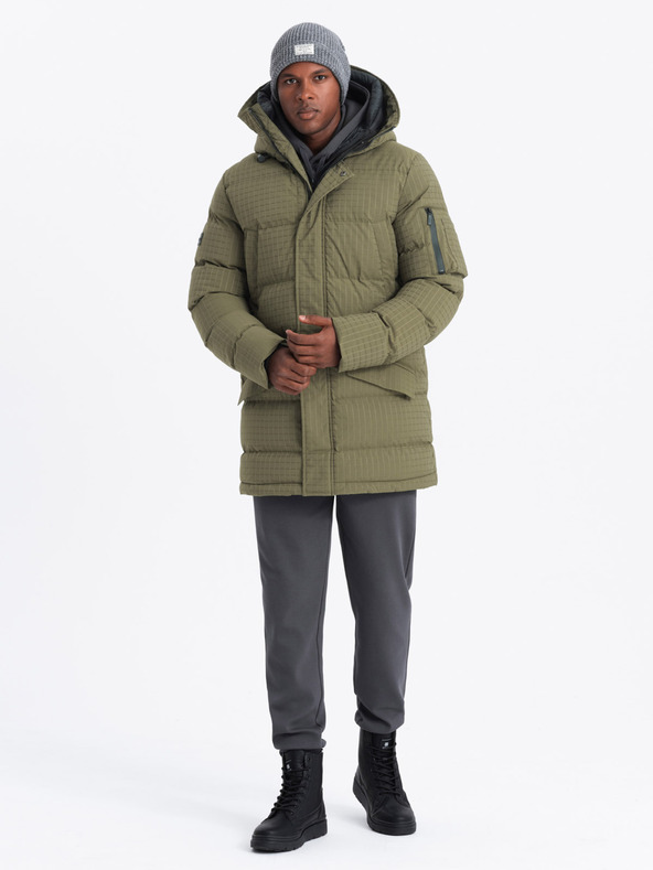 Ombre Clothing Pánska outdoorová dlhá bunda parka Ombre Clothing