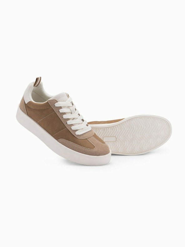 Ombre Clothing Oldschoolové pánske tenisky s hrubou podrážkou svetlohnedé Ombre Oblečenie