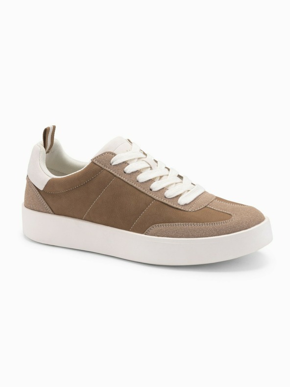 Ombre Clothing Oldschoolové pánske tenisky s hrubou podrážkou svetlohnedé Ombre Oblečenie