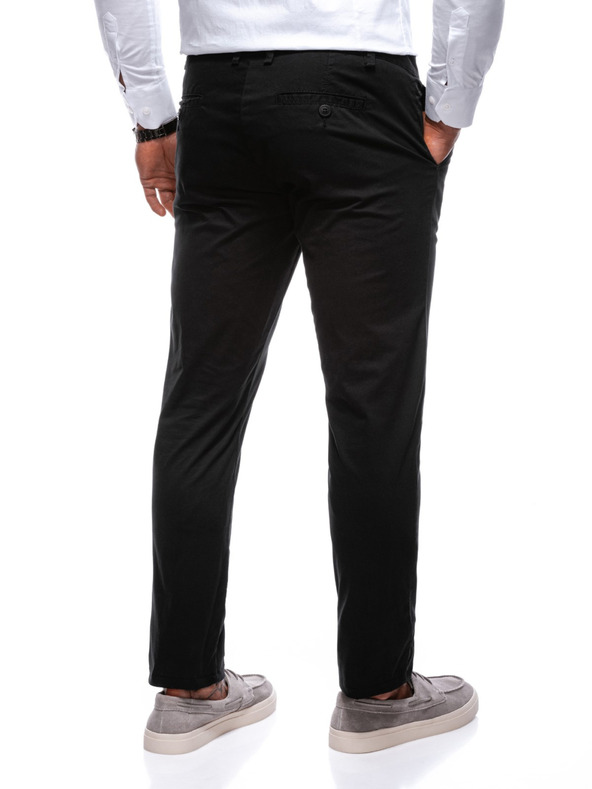 Edoti EDOTI Pánske chino nohavice, čierne