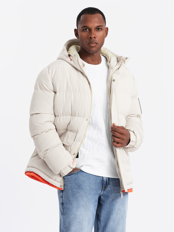 Ombre Clothing Ombre Clothing pánska športová teplá bunda s dvojitou kapucňou