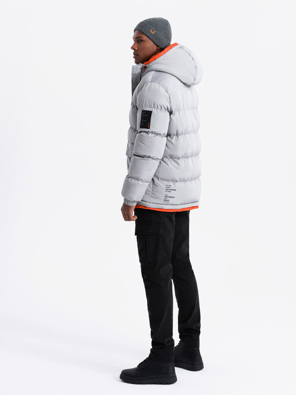 Ombre Clothing Ombre Clothing pánska športová teplá bunda s dvojitou kapucňou
