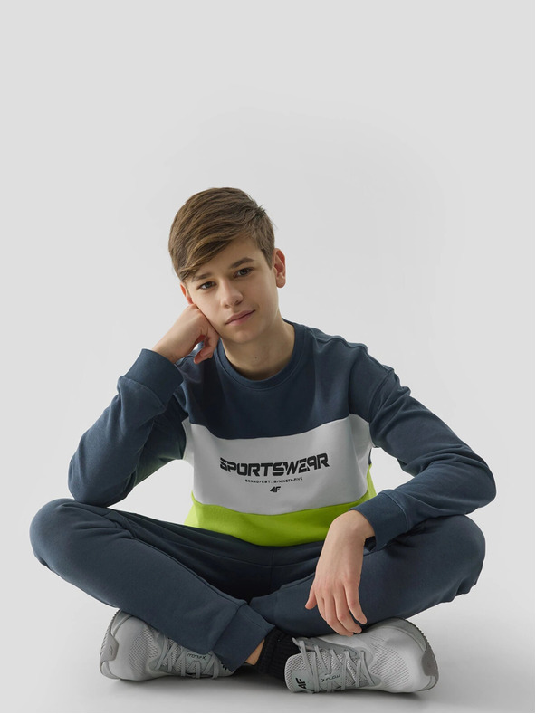 4F Chlapčenská mikina bez zapínania a bez kapucne 4F