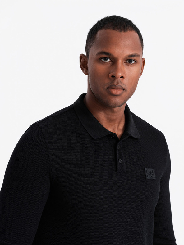 Ombre Clothing Pánske polo tričko s dlhým rukávom Ombre Oblečenie