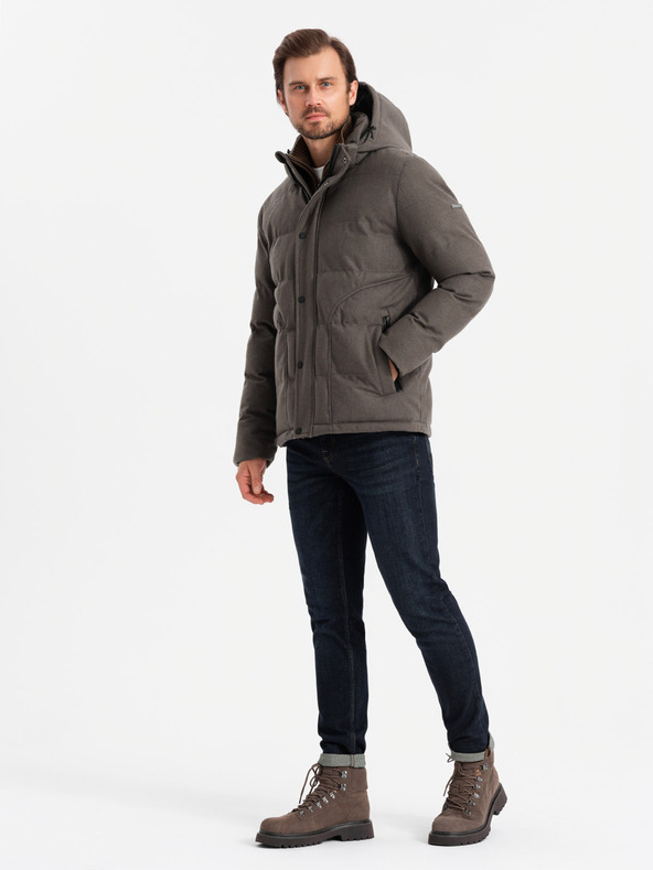 Ombre Clothing Pánska bunda s kapucňou Ombre Oblečenie