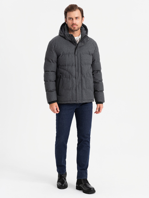 Ombre Clothing Pánska ľahká bunda so sieťovanou podšívkou a kapucňou Ombre Clothing