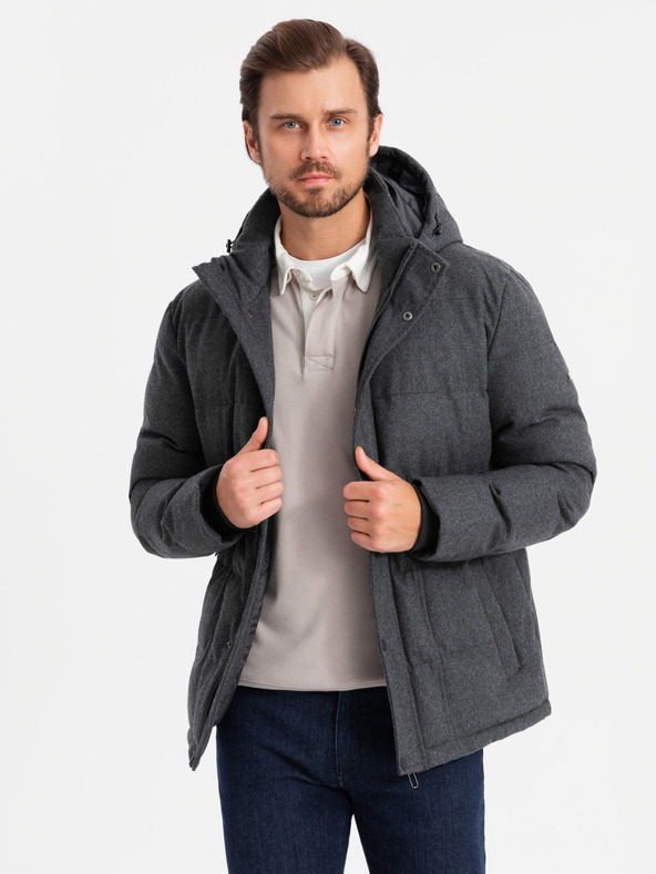 Ombre Clothing Pánska ľahká bunda so sieťovanou podšívkou a kapucňou Ombre Clothing