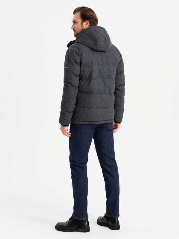Ombre Clothing Pánska ľahká bunda so sieťovanou podšívkou a kapucňou Ombre Clothing