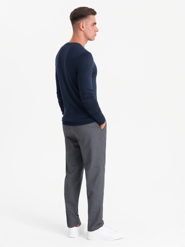 Ombre Clothing Elegantný pánsky sveter BASIC s výstrihom v tvare písmena V. Oblečenie v tvare písmena V