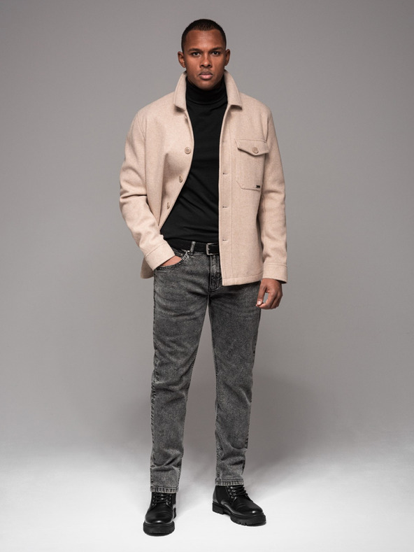 Ombre Clothing Pánske džínsové nohavice STRAIGHT LEG - čierne V1 OM-PADP-0133 Ombre Clothing