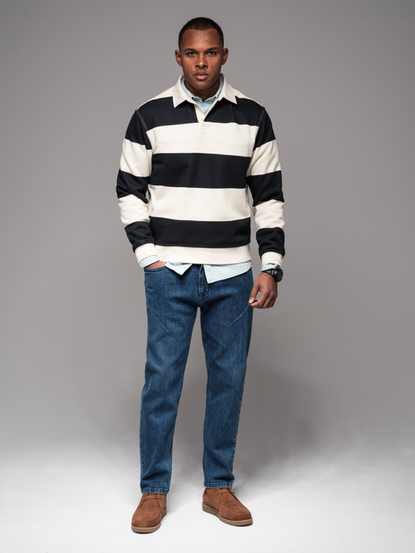 Ombre Clothing Pánske džínsové nohavice STRAIGHT LEG - čierne V1 OM-PADP-0133 Ombre Clothing