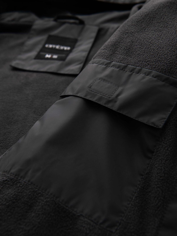 Ombre Clothing Pánska ľahká farebná športová bunda s fleecom modrá Ombre Oblečenie