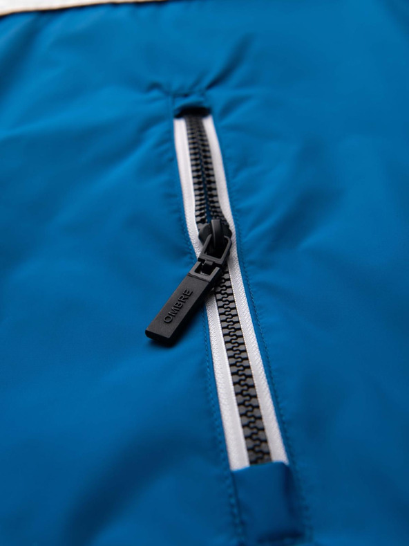 Ombre Clothing Pánska ľahká farebná športová bunda s fleecom modrá Ombre Oblečenie