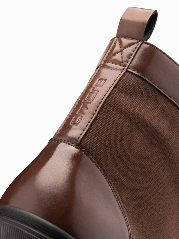 Ombre Clothing Pánske vysoké trapérové topánky z lepených materiálov hnedé Ombre Clothing