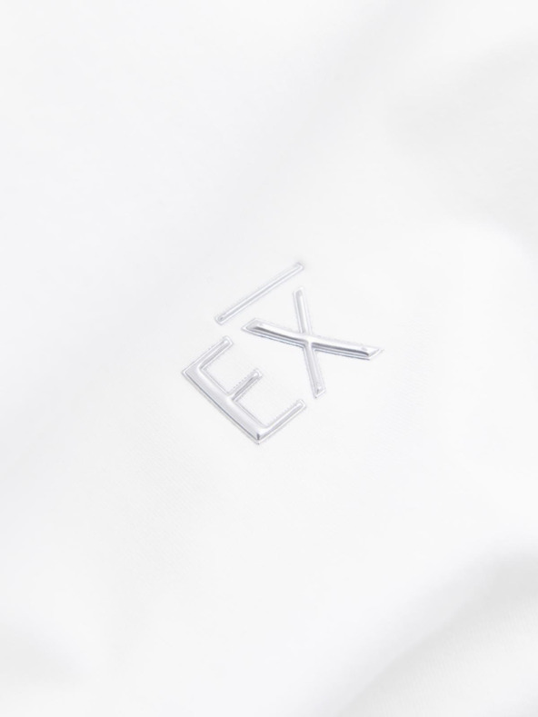 Ombre Clothing Pánske tričko SLIM FIT s dlhým rukávom, elastanom a potlačou biele Ombre Oblečenie