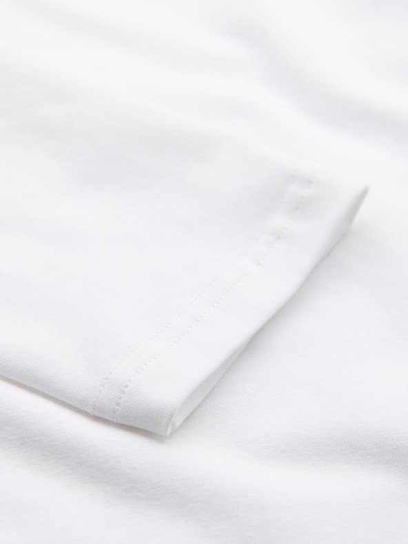 Ombre Clothing Pánske tričko SLIM FIT s dlhým rukávom, elastanom a potlačou biele Ombre Oblečenie