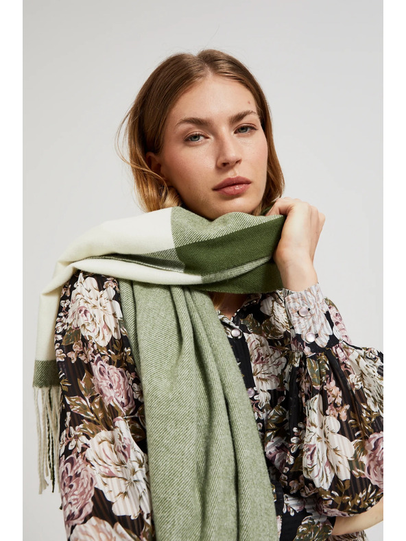 Moodo Bielo-zelená dámska šatka Moodo