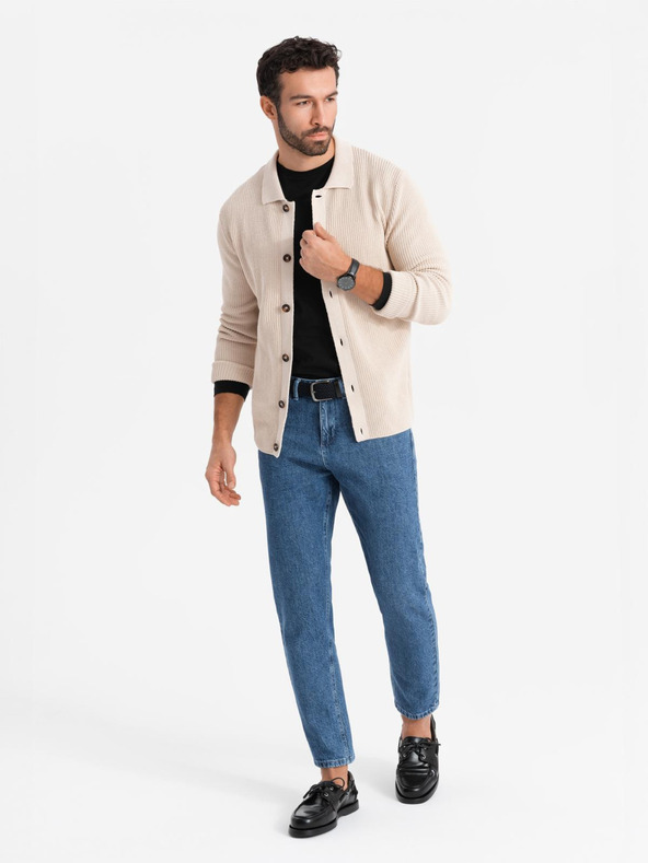 Ombre Clothing Pánske klasické sprané džínsy REGULAR FIT modré ombré Oblečenie