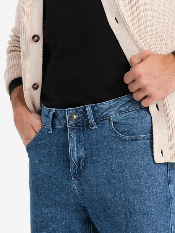 Ombre Clothing Pánske klasické sprané džínsy REGULAR FIT modré ombré Oblečenie