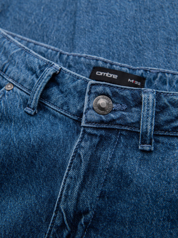 Ombre Clothing Pánske klasické sprané džínsy REGULAR FIT modré ombré Oblečenie