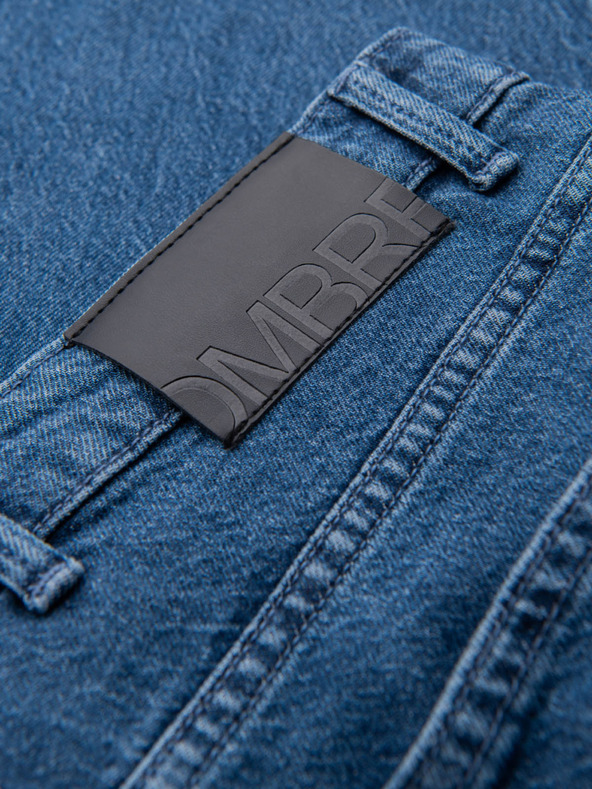 Ombre Clothing Pánske klasické sprané džínsy REGULAR FIT modré ombré Oblečenie