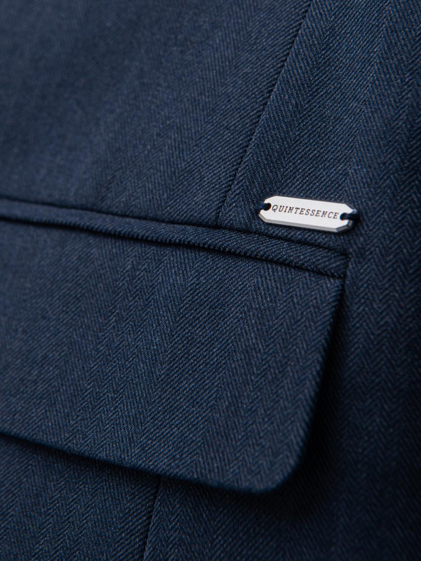 Ombre Clothing Elegantné pánske sako z vlnenej zmesi námornícka modrá Ombre Clothing