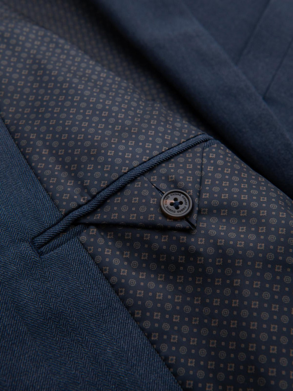 Ombre Clothing Elegantné pánske sako z vlnenej zmesi námornícka modrá Ombre Clothing