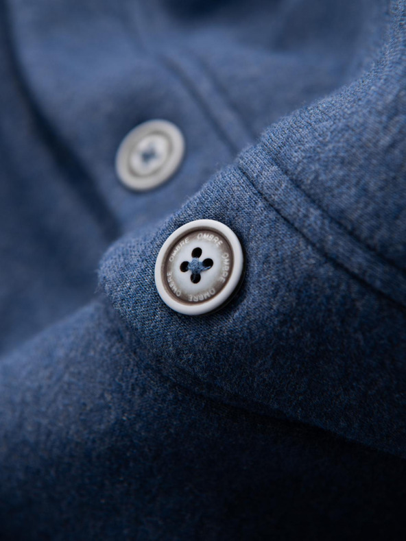 Ombre Clothing Pánska mikina s kapucňou na gombíky modrá Ombre Clothing