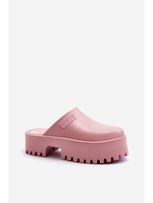 BIG STAR SHOES Dámske šľapky s masívnou podrážkou Big Star ružové