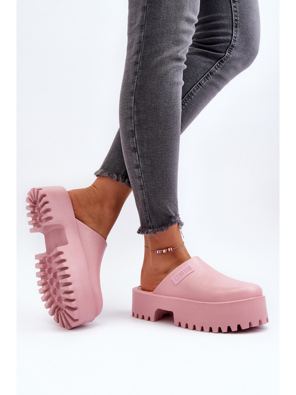 BIG STAR SHOES Dámske šľapky s masívnou podrážkou Big Star ružové