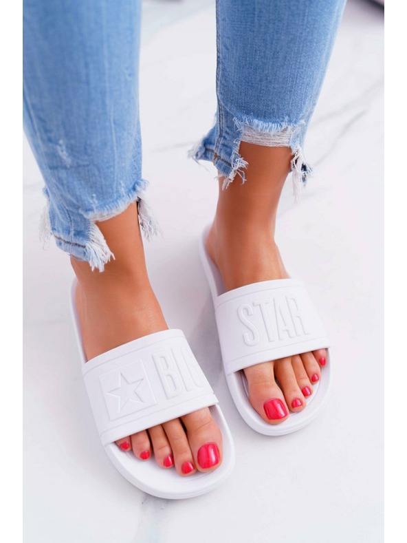 BIG STAR SHOES Dámske módne papuče Big Star - biele