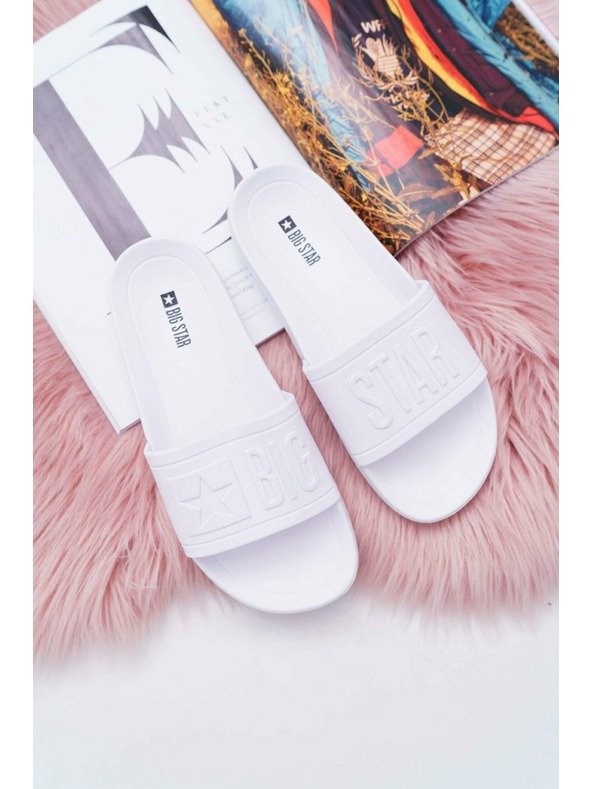 BIG STAR SHOES Dámske módne papuče Big Star - biele