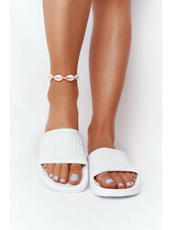 BIG STAR SHOES Dámske módne papuče Big Star - biele