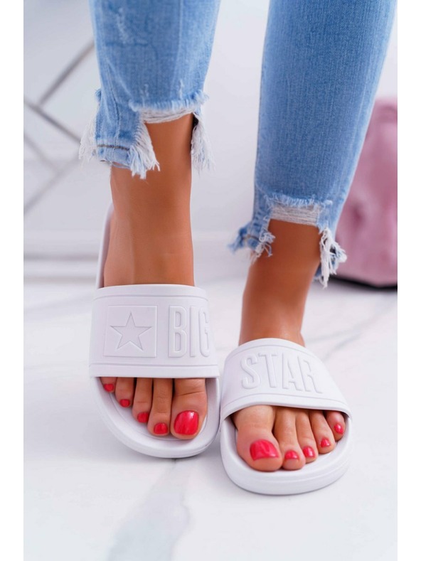 BIG STAR SHOES Dámske módne papuče Big Star - biele