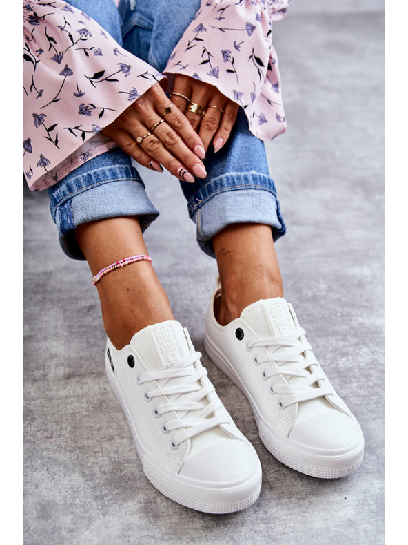 BIG STAR SHOES Dámske nízke kožené tenisky Big Star biele