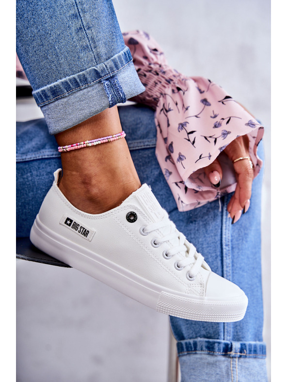 BIG STAR SHOES Dámske nízke kožené tenisky Big Star biele