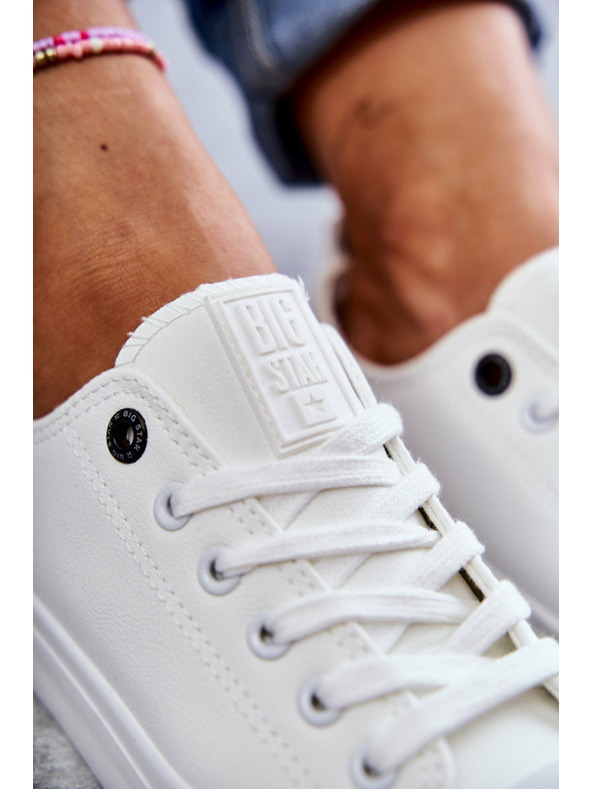 BIG STAR SHOES Dámske nízke kožené tenisky Big Star biele