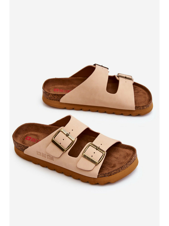 BIG STAR SHOES Klasické dámske papuče Big Star LL274478 béžové